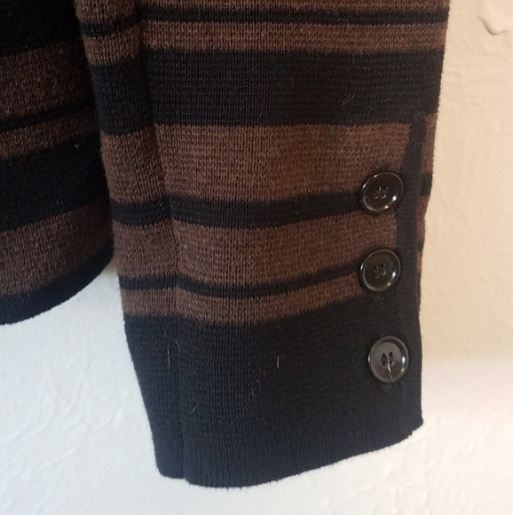 Brown and black striped cotton blazer - Picture 3 of 4